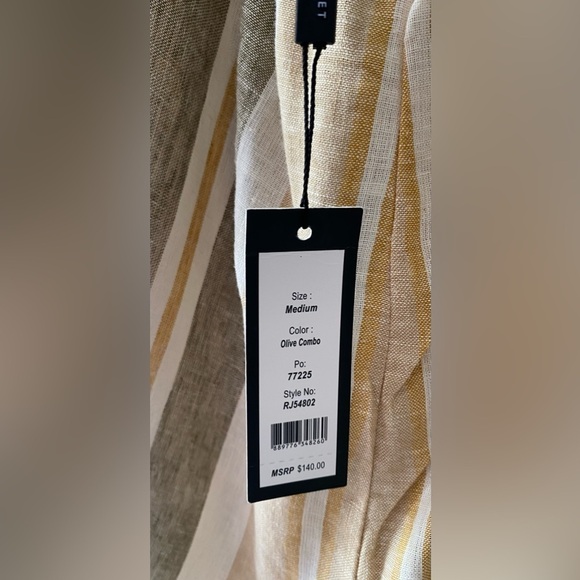 NWT Romeo+ Juliet Linen Blend Tie Back Striped Wide Leg Jumpsuit Size M - Picture 8 of 14